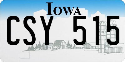 IA license plate CSY515