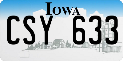 IA license plate CSY633