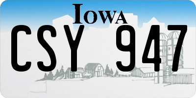 IA license plate CSY947