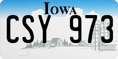 IA license plate CSY973