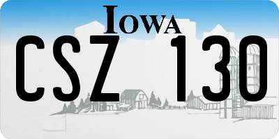 IA license plate CSZ130