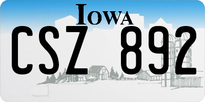 IA license plate CSZ892