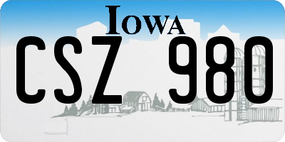 IA license plate CSZ980