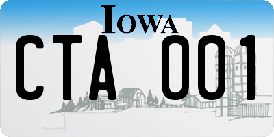 IA license plate CTA001