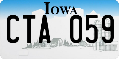 IA license plate CTA059