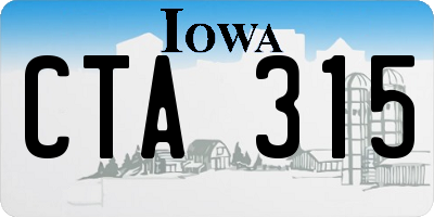 IA license plate CTA315