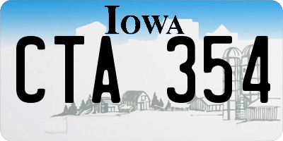 IA license plate CTA354