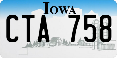 IA license plate CTA758