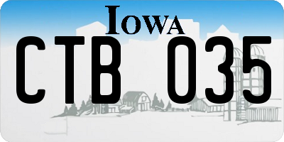 IA license plate CTB035