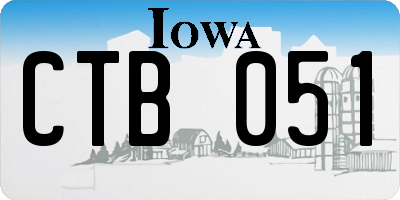 IA license plate CTB051