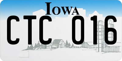 IA license plate CTC016