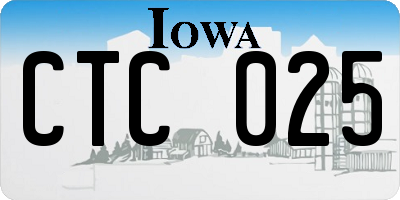 IA license plate CTC025