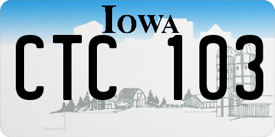 IA license plate CTC103