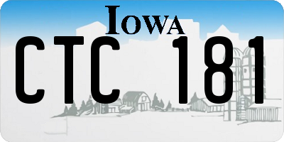 IA license plate CTC181