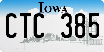 IA license plate CTC385