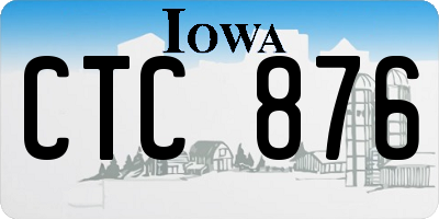 IA license plate CTC876