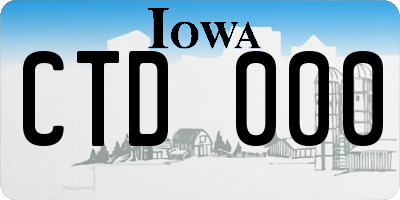 IA license plate CTD000