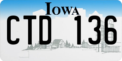 IA license plate CTD136