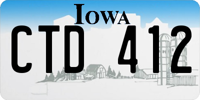 IA license plate CTD412