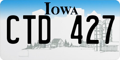 IA license plate CTD427