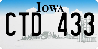 IA license plate CTD433