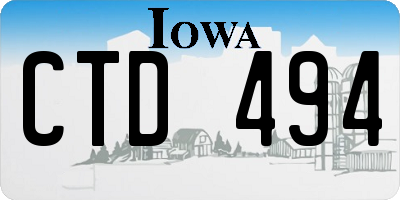 IA license plate CTD494