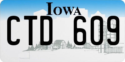 IA license plate CTD609