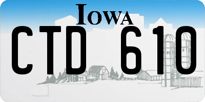 IA license plate CTD610