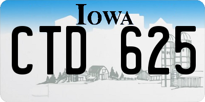 IA license plate CTD625