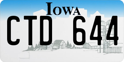 IA license plate CTD644