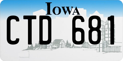 IA license plate CTD681