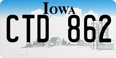 IA license plate CTD862