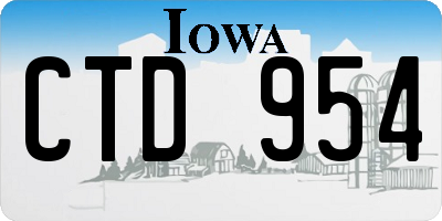 IA license plate CTD954