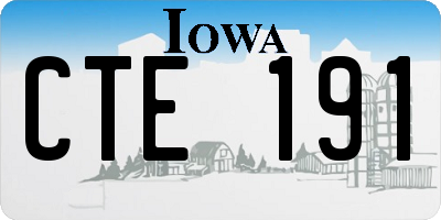 IA license plate CTE191