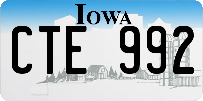 IA license plate CTE992