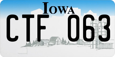 IA license plate CTF063