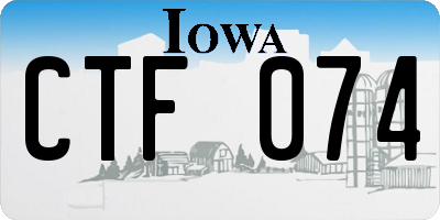 IA license plate CTF074