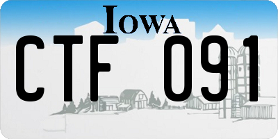 IA license plate CTF091