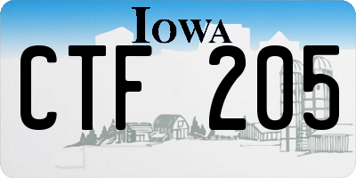 IA license plate CTF205