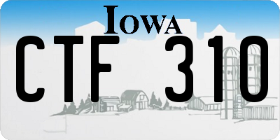 IA license plate CTF310