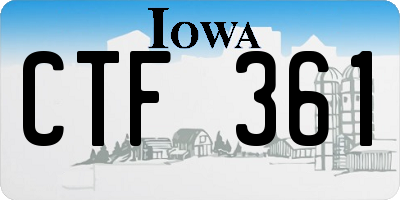 IA license plate CTF361