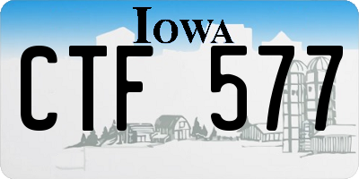IA license plate CTF577