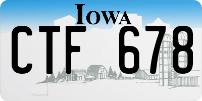 IA license plate CTF678