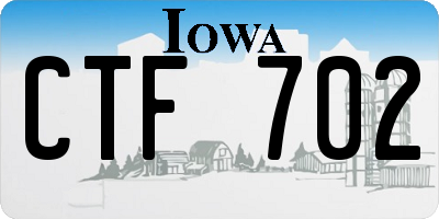IA license plate CTF702
