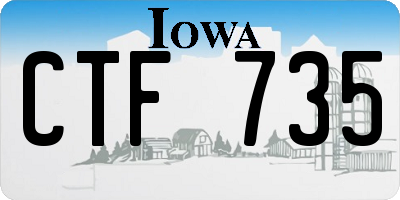 IA license plate CTF735