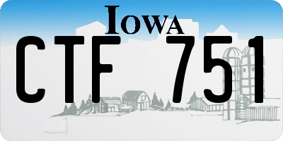 IA license plate CTF751