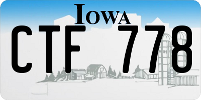 IA license plate CTF778