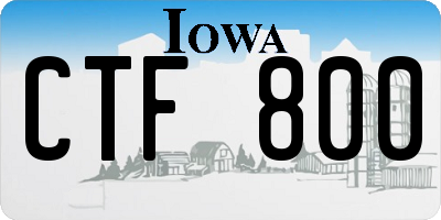 IA license plate CTF800