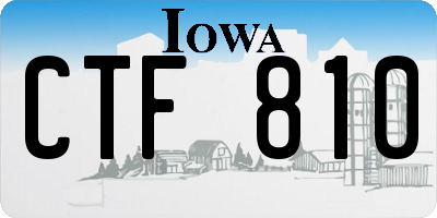 IA license plate CTF810