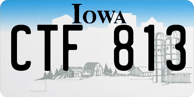 IA license plate CTF813